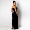 Crystal Chain V-Neck Bandage Bodycon Dress - Image 2