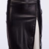 Sexy Bodyocn Zipper Lace Leather Like Mini Skirt - Image 2