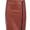 Sexy Bodyocn Zipper Lace Leather Like Mini Skirt - Image 3