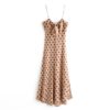 Sexy Bow Polka Dot Strapless Bodycon Midi Dress - Image 2