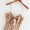 Sexy Bow Polka Dot Strapless Bodycon Midi Dress - Image 5