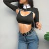Sexy Casual High Collar Hollow Out Slim Vest T-shirt Camis Skinny Tank Tops - Image 14