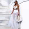 Sexy Dot Bikini Cover Up Long Skirt - Image 5