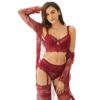 Sexy Lace Robe Panties Stockings Underwear Set