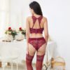 Sexy Lace Robe Panties Stockings Underwear Set - Image 4
