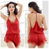 Sexy Lace Satin Sling Lingerie Lace Nightwear - Image 4