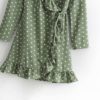 Sexy Ruffles Polka Dot V-neck Split Dress - Image 6