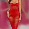 Sexy Sleeveless Sheer Bodycon Dress