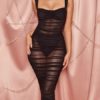 Sexy Sleeveless Sheer Bodycon Dress - Image 3