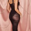 Sexy Sleeveless Sheer Bodycon Dress - Image 4