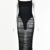 Sexy Sleeveless Sheer Bodycon Dress - Image 7