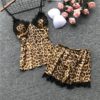 Sexy Sling Strap Fashion Leopard Pattern Lace Sleepwear