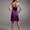Sheath Grape Satin Bow Strapless Short Bridesmaid Dress For Wedding - Image 4