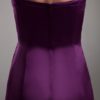 Sheath Grape Satin Bow Strapless Short Bridesmaid Dress For Wedding - Image 8