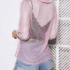 Sheer Blouse Tulle  Polka Dot Puff Sleeves Tops - Image 5
