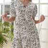 Short Sleeve V-neck Floral Print Mini Dress