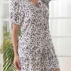 Short Sleeve V-neck Floral Print Mini Dress - Image 4