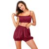 Sleeveless Sling and Shorts Sexy Satin Sleepwear