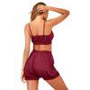 Sleeveless Sling and Shorts Sexy Satin Sleepwear - Image 2