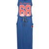Slogan T Shirt Sleeveless Drawstring Waist Beach Dress - Image 3