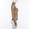 Solid Moon Print Turtleneck Long Sleeve Elegant Skinny Casual T shirt - Image 2