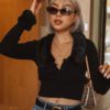 Solid high street Slim Ribbed Knitted crop top - Image 4