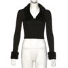 Solid high street Slim Ribbed Knitted crop top - Image 9