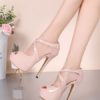 Stiletto Heel Sandals Peep Toe Criss-Cross Women's Shoes