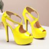 Stiletto Heel Sandals Peep Toe Criss-Cross Women's Shoes - Image 4