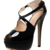 Stiletto Heel Sandals Peep Toe Criss-Cross Women's Shoes - Image 5