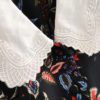 Stylish Half Sleeve Embroidery Floral Short Dress - Image 4