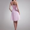 Sweet Floral One-Shoulder Chiffon Short Fashion Bridesmaid Dress - Image 4
