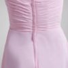 Sweet Floral One-Shoulder Chiffon Short Fashion Bridesmaid Dress - Image 9
