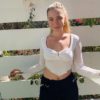 Thin Ribbed Knitted butterfly long sleeve crop top - Image 12