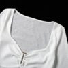 Thin Ribbed Knitted butterfly long sleeve crop top - Image 17