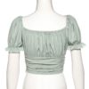 Trend French romance pleated pleated slim fit crop top - Image 12