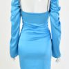 Two Tone Cut Out Twisted Satin Bodycon Dress - Image 9