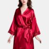 V-Neck Long Sleeve Robe Sleepwear