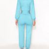 V Neck Long Sleeve Stretch Jumpsuit - Image 4