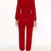 V Neck Long Sleeve Stretch Jumpsuit - Image 6