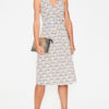 V Neck Print Buttons Knee Length Beach Dress - Image 2