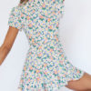 V-Neck Printed Backless Sexy Beach Mini Dress - Image 4