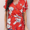 V Neck Sexy Printed Short Sleeves Tops - Image 3