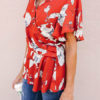 V Neck Sexy Printed Short Sleeves Tops - Image 5