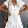 V Neck Stripes Short Beach Mini Dress