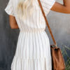 V Neck Stripes Short Beach Mini Dress - Image 3