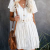 V Neck Stripes Short Beach Mini Dress - Image 5
