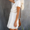 V Neck Stripes Short Beach Mini Dress - Image 6
