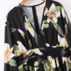 Vintage Floral Print V Neck Mini Dress - Image 3