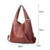 Vintage Leather Designer Large Capacity Tote  Luxury Handbags - Image 2